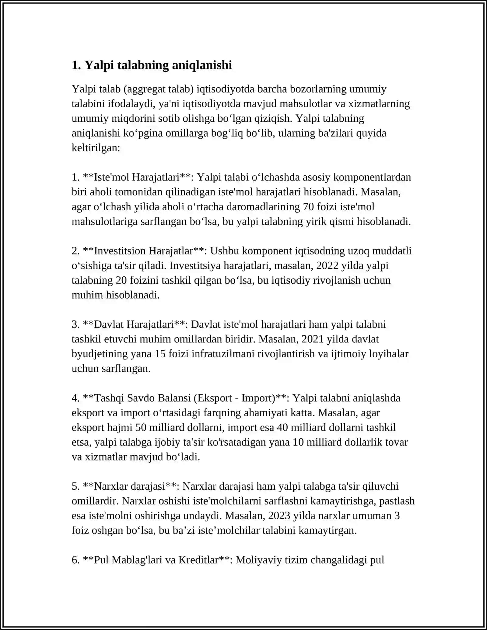 YALPI TALAB YALPI TAKLIF MODELI 3