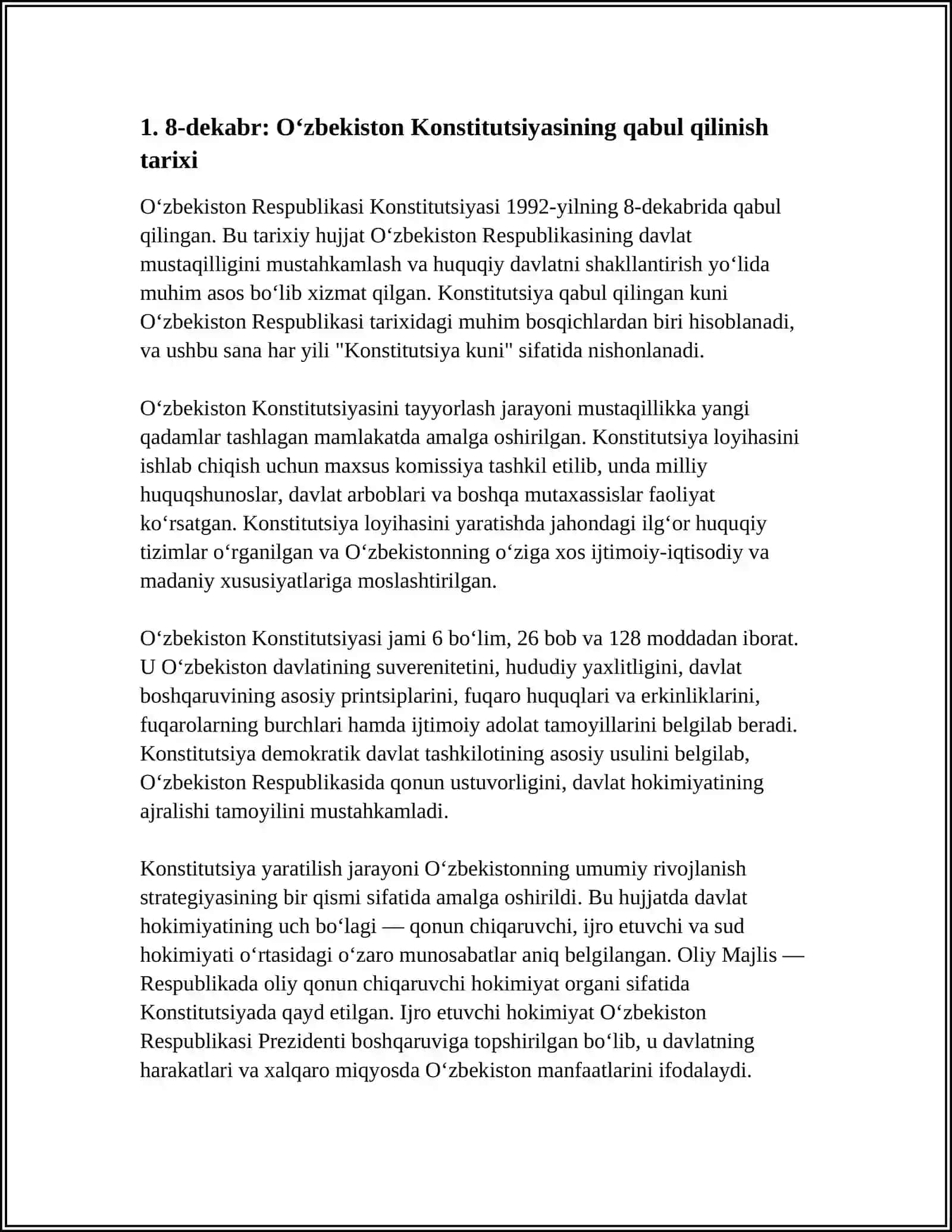 8 - DEKABR KONSTUTSIYA KUNI MUSTAQIL ISH 3