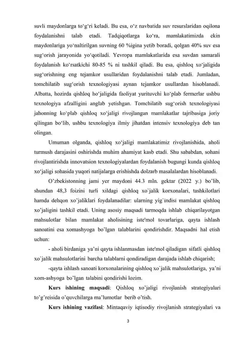 Qishloq xo’jaligi va mintaqaviy rivojlanish 3