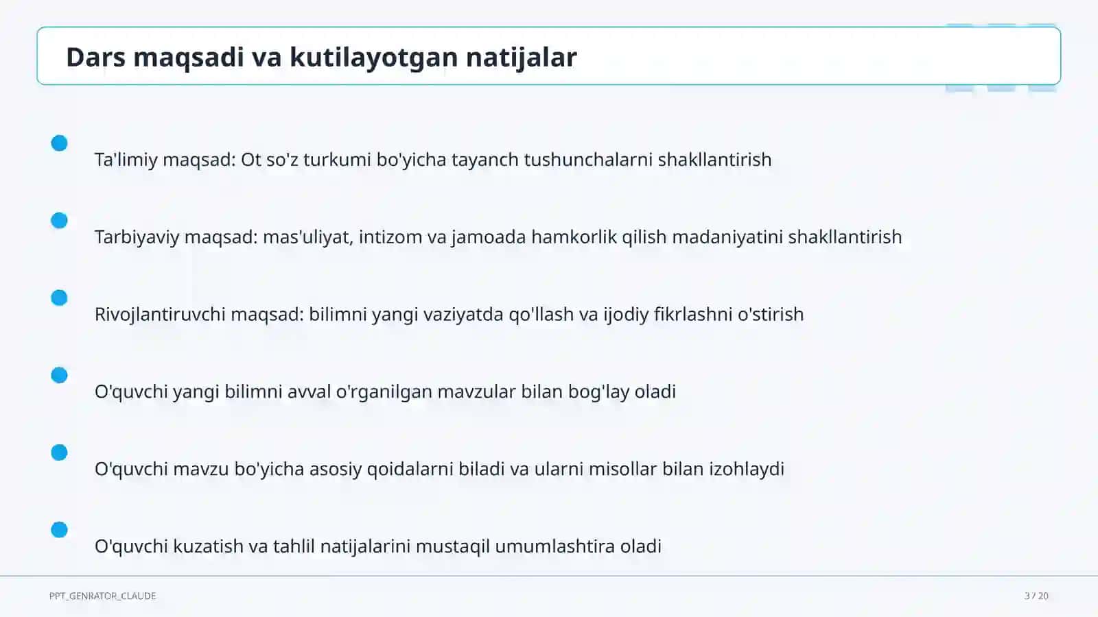 Ot so'z turkumi (3-sinf) 3