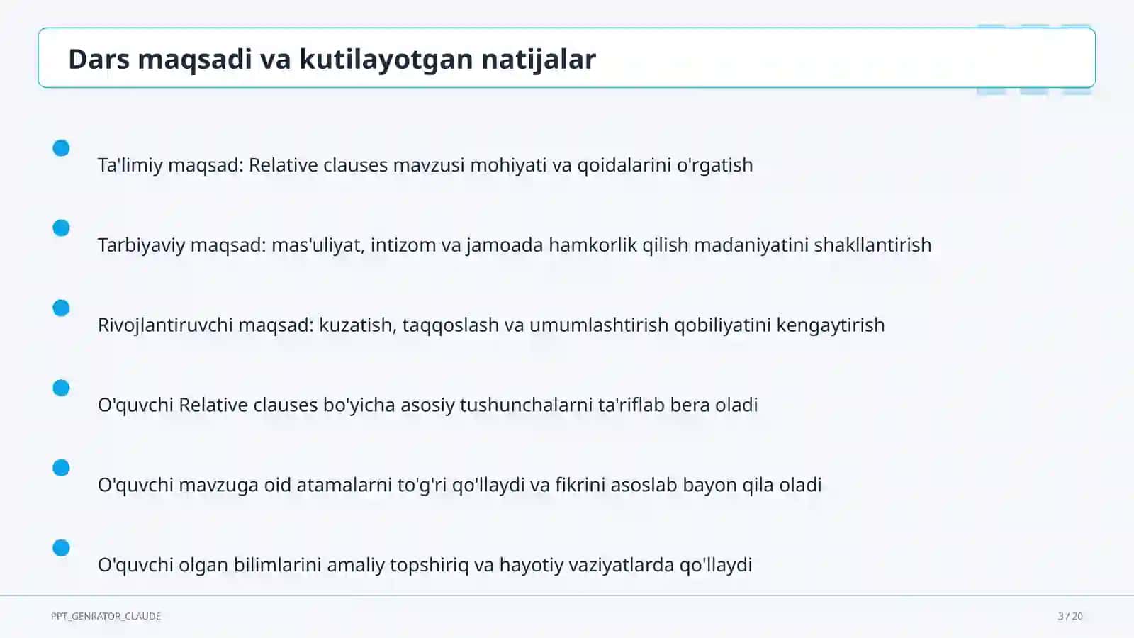 Relative clauses (10-sinf) 3