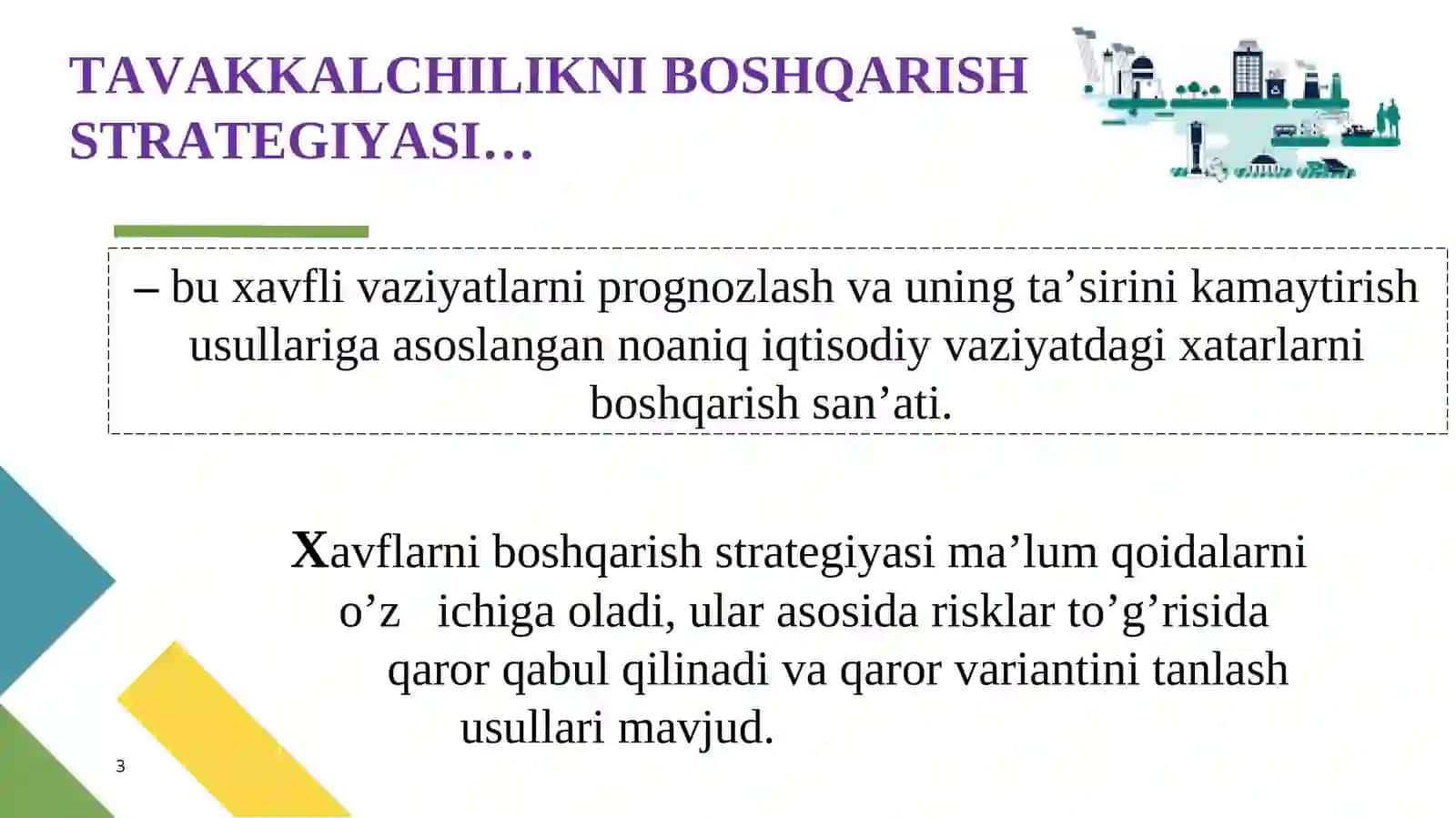 RISKLARNI BОSHQАRISH SIYOSАTI,KONSEPSIYASI VA STRATEGIYASI 3