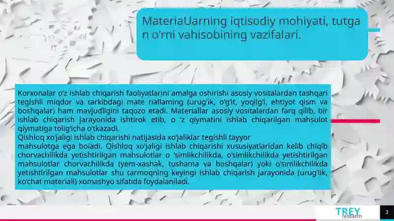 Materiallar hisobi 3