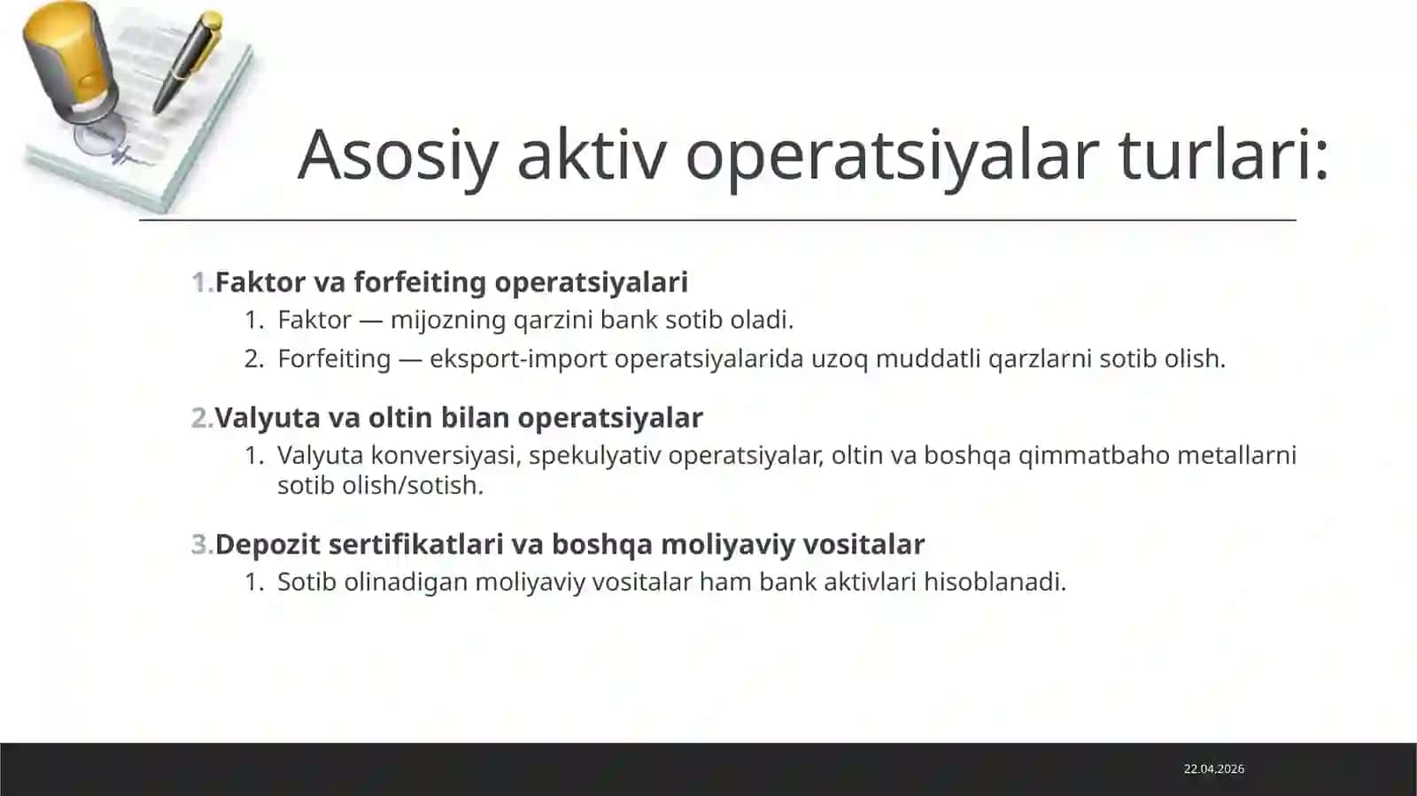 Banking aktiv operatsiyalari 3