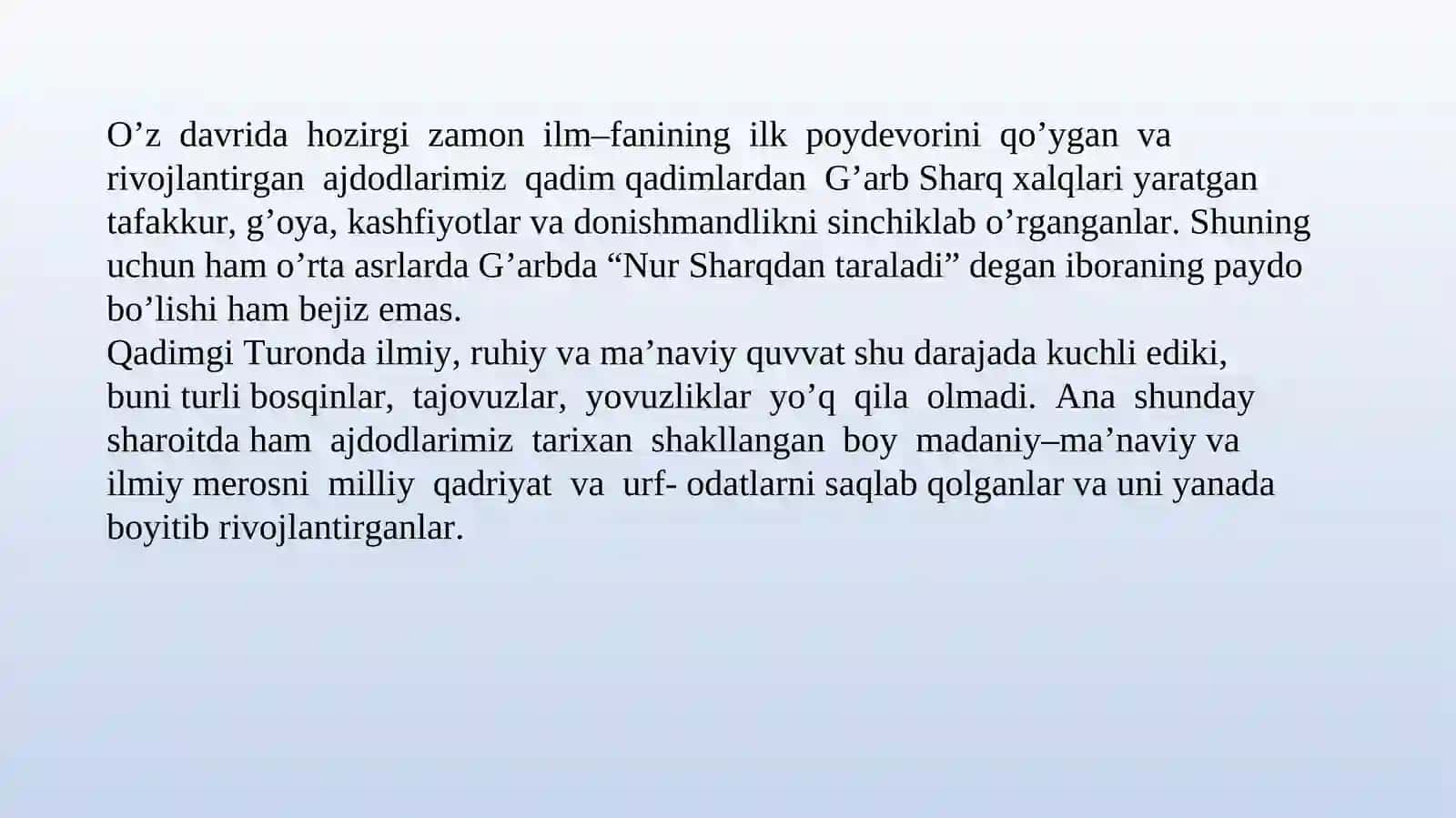Muqaddas kitoblar va sharq allomalari ma’naviy merosining barkamol shaxsni tarbiyalashdagi ahamiyati 3