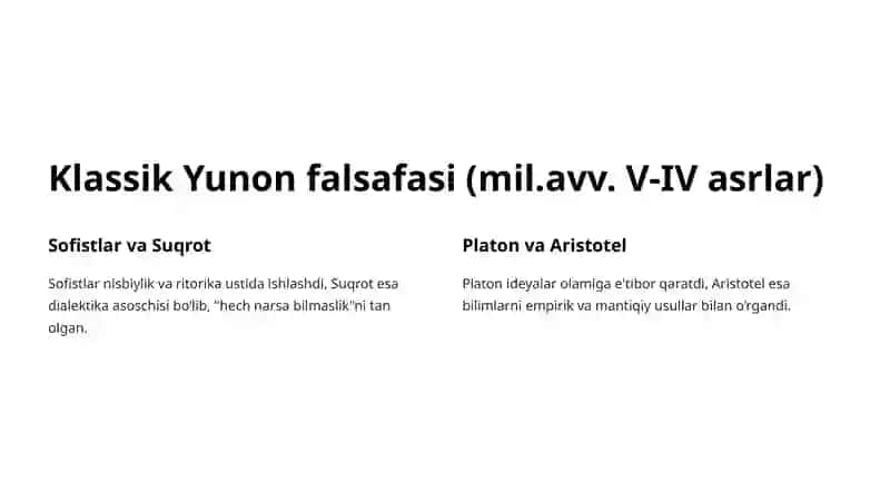 Falsafiy tafakkur taraqqiyot bosqichlari. G’arb falsafasi 3