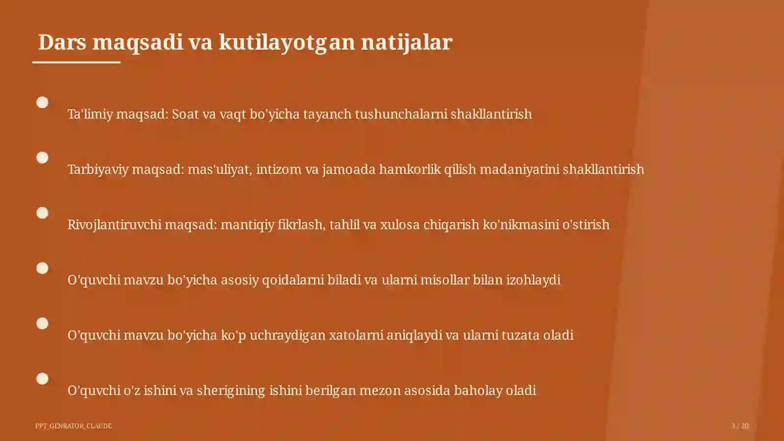 Soat va vaqt (1-sinf) 3