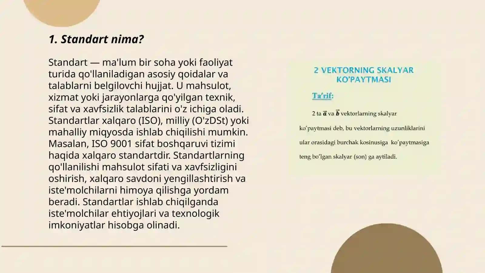 Standartlar va ularning turlarini oʻrganish 3