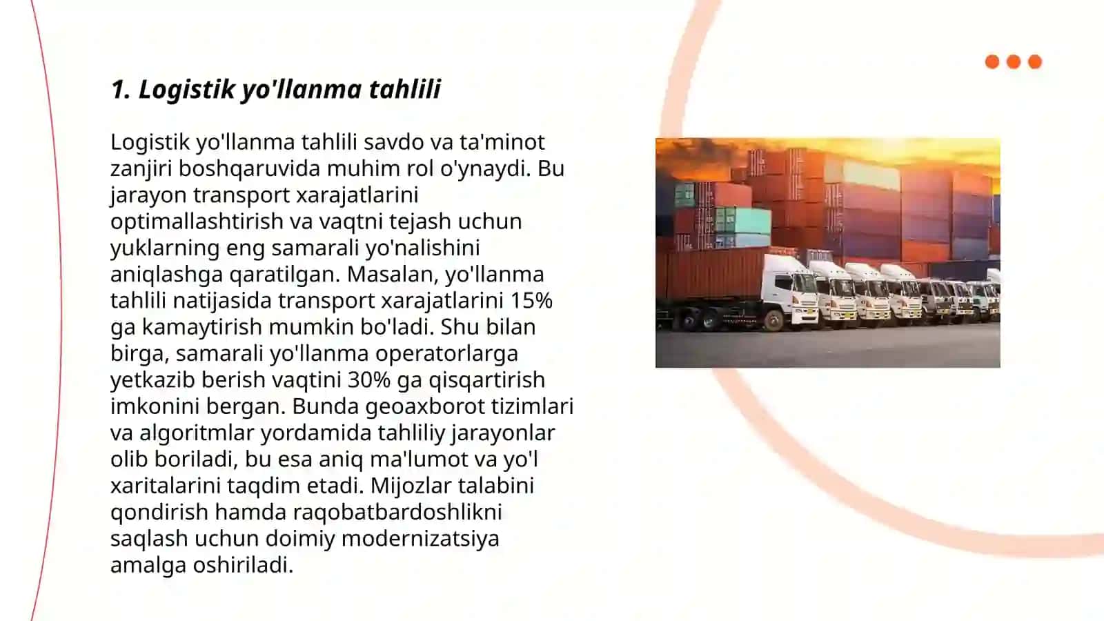 Logistik yo'llanma tahlili 3