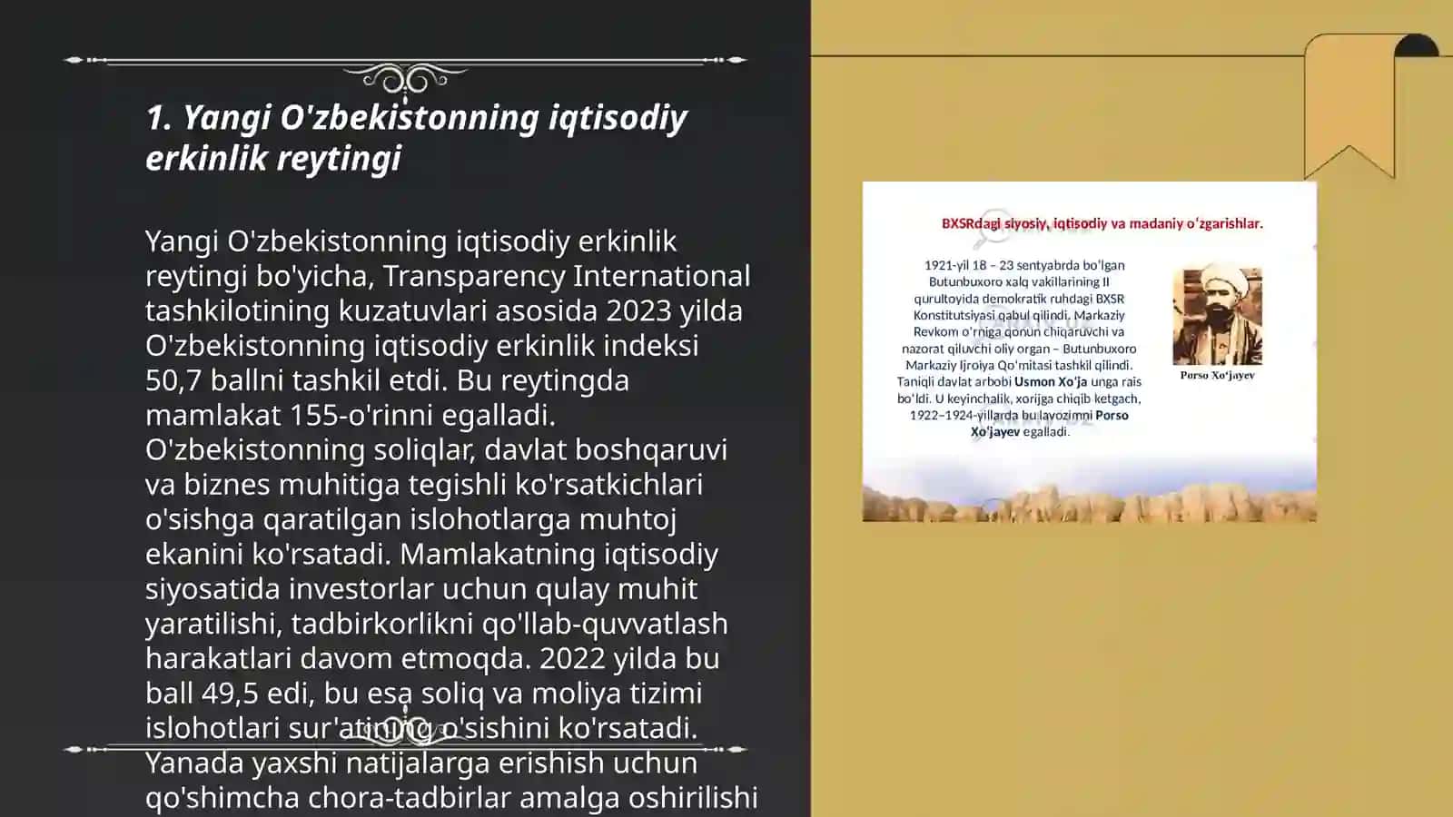 Yangi O'zbekistonning iqtisodiy erkinlik reytingi 3