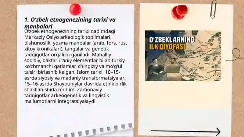 Oʻzbek xalqining kelib chiqishi va etnik jarayonlar i 3