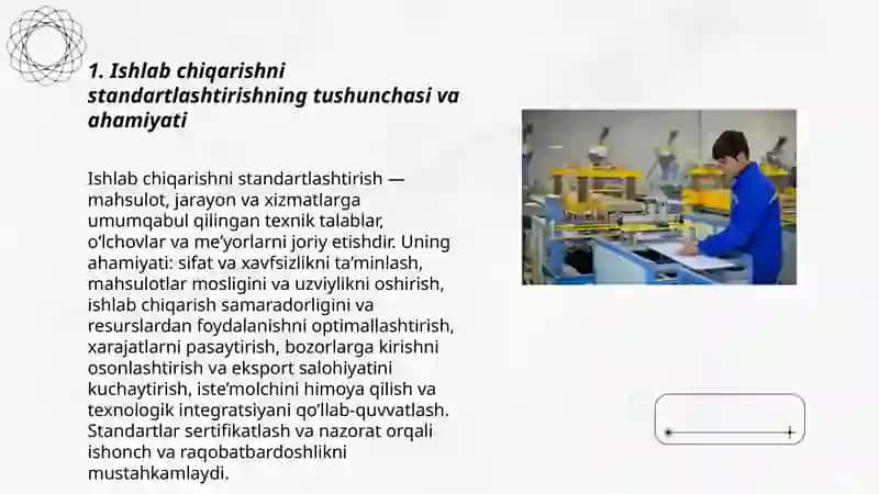 Ishlab chiqarishni standartlashtirish va sertifikatlash 3
