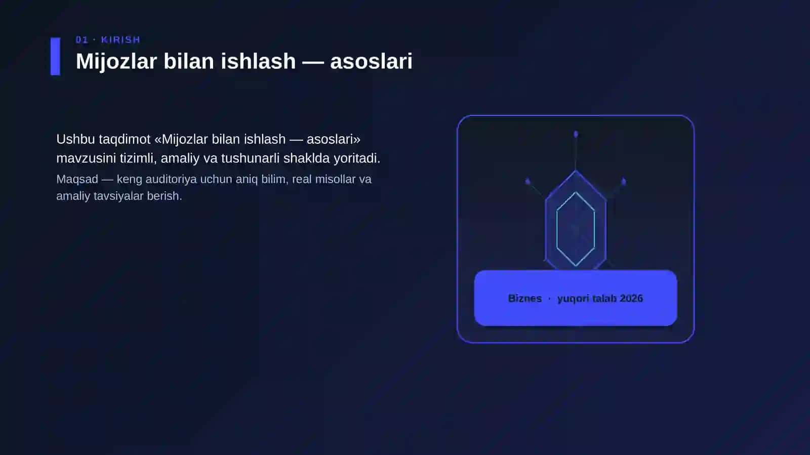 Mijozlar bilan ishlash — asoslari 3