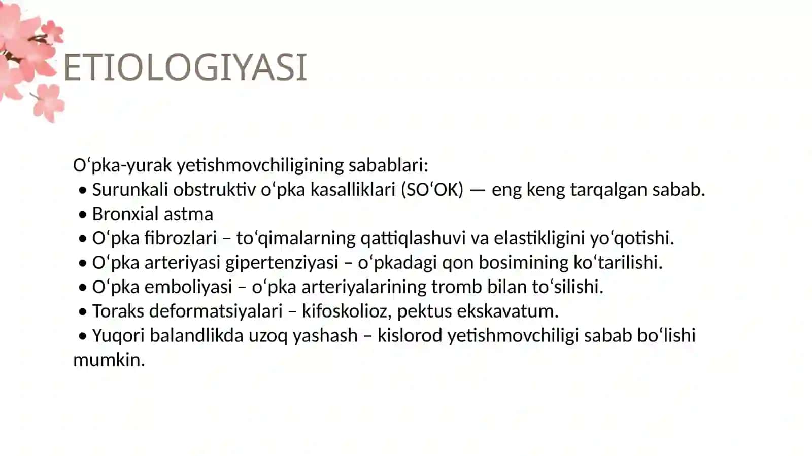 O'pka yurak yetishmovchiligi 3