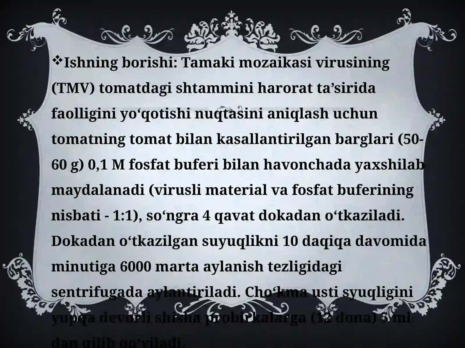 Viruslarning harorat ta`sirida inaktivatsiyasini aniqlash 3