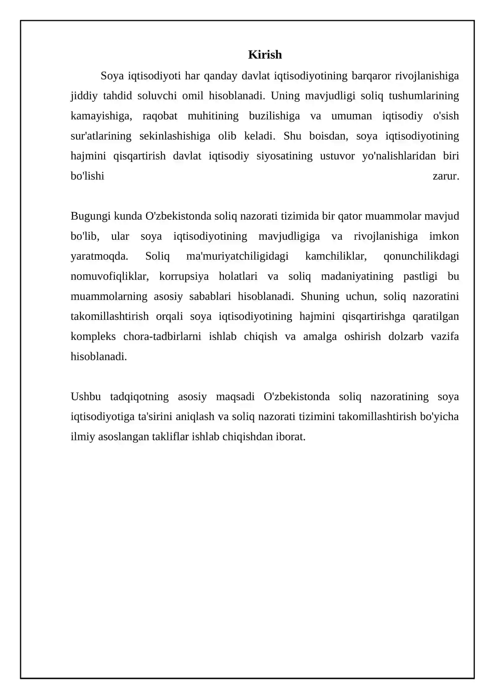 REFERAT Yashirin iqisodiyot hajmini qisqartirishda soliq nazoratining roli 3