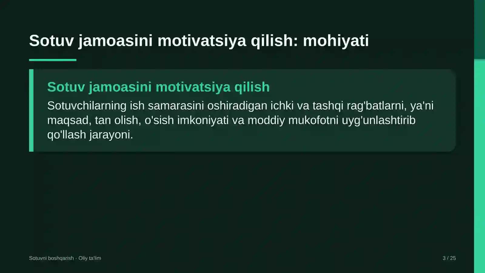 Dam olish maskanlarida sotuv jamoasini motivatsiya qilish 3