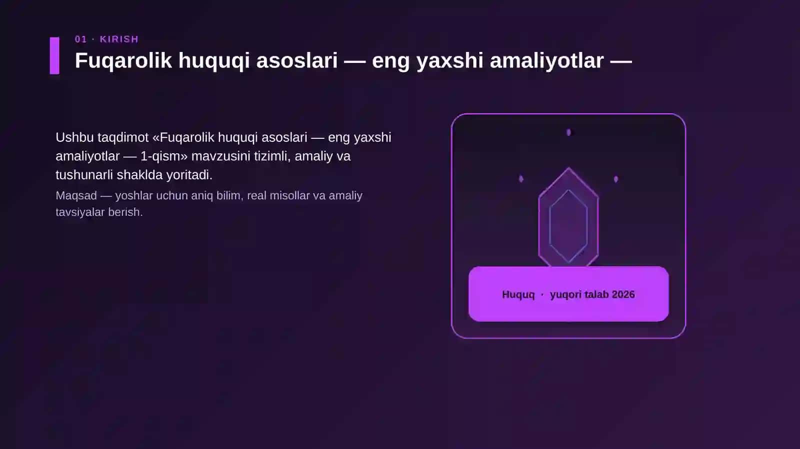 Fuqarolik huquqi asoslari — eng yaxshi amaliyotlar — 1-qism 3