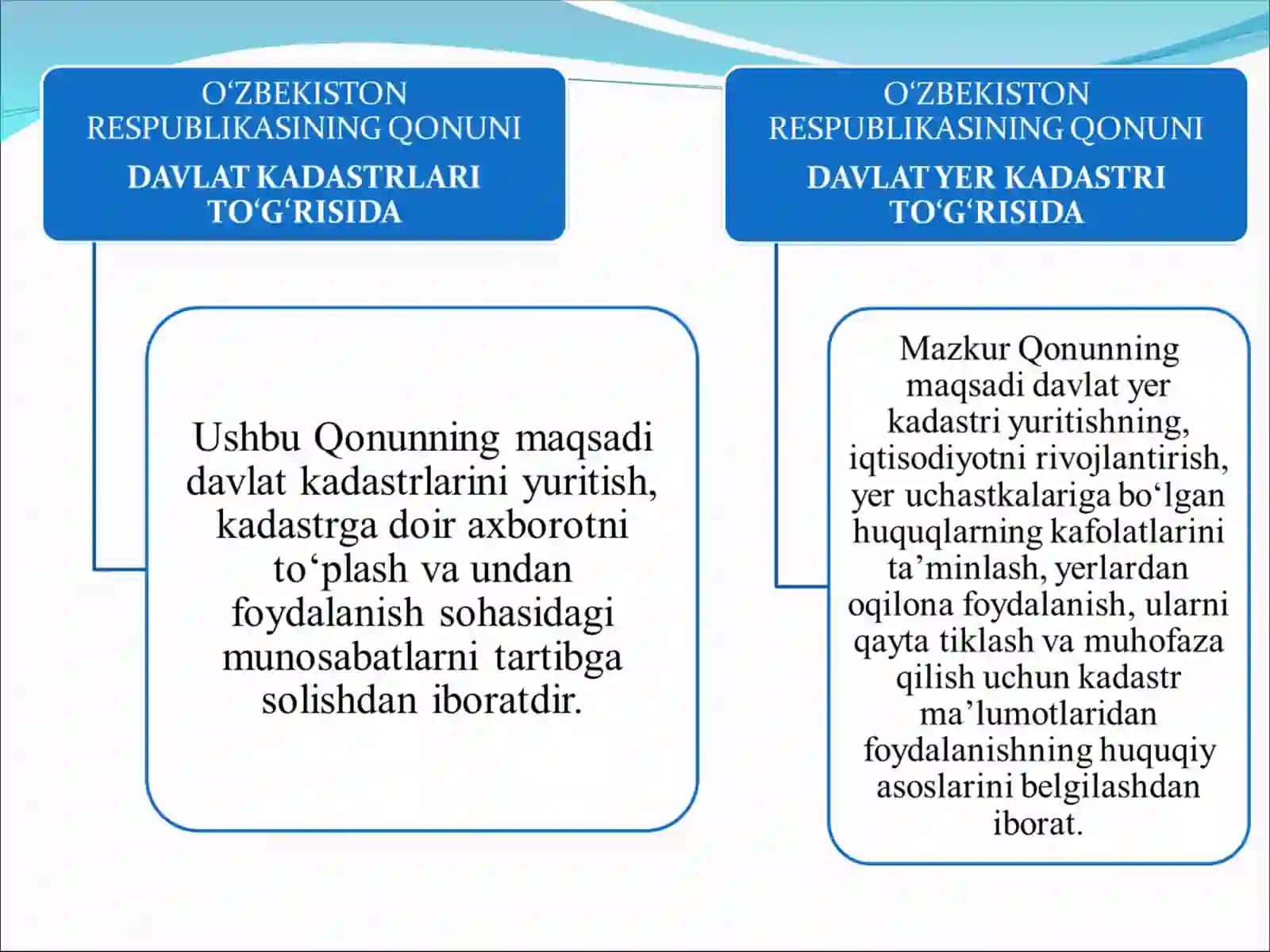 DAVLAT KADASTRLARI YAGONA TIZIMINI TASHKIL ETISH VA YURITISH VAZIFALARI 3