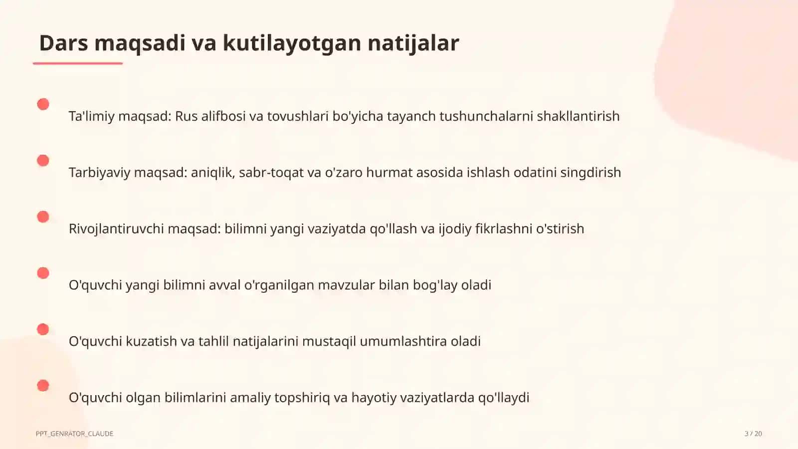 Rus alifbosi va tovushlari (2-sinf) 3