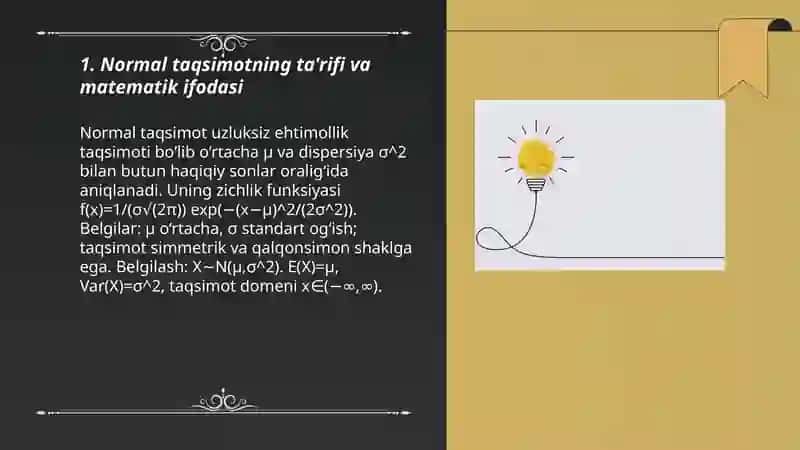 Normal taqsimot va uning xususiyatlari 3