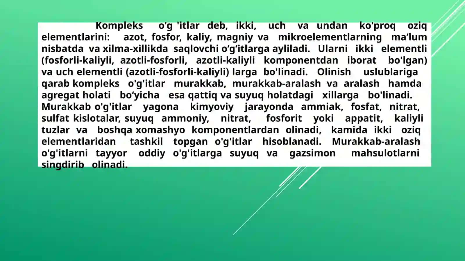 KOMPLEKS O‘G‘ITLAR 3