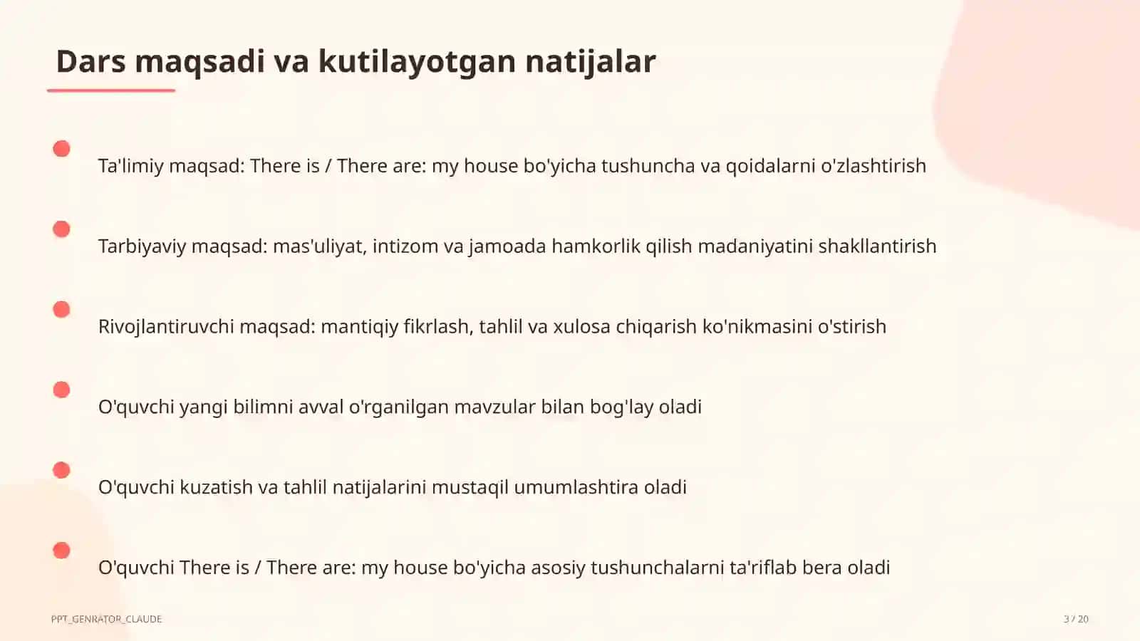 There is / There are: my house (4-sinf) 3