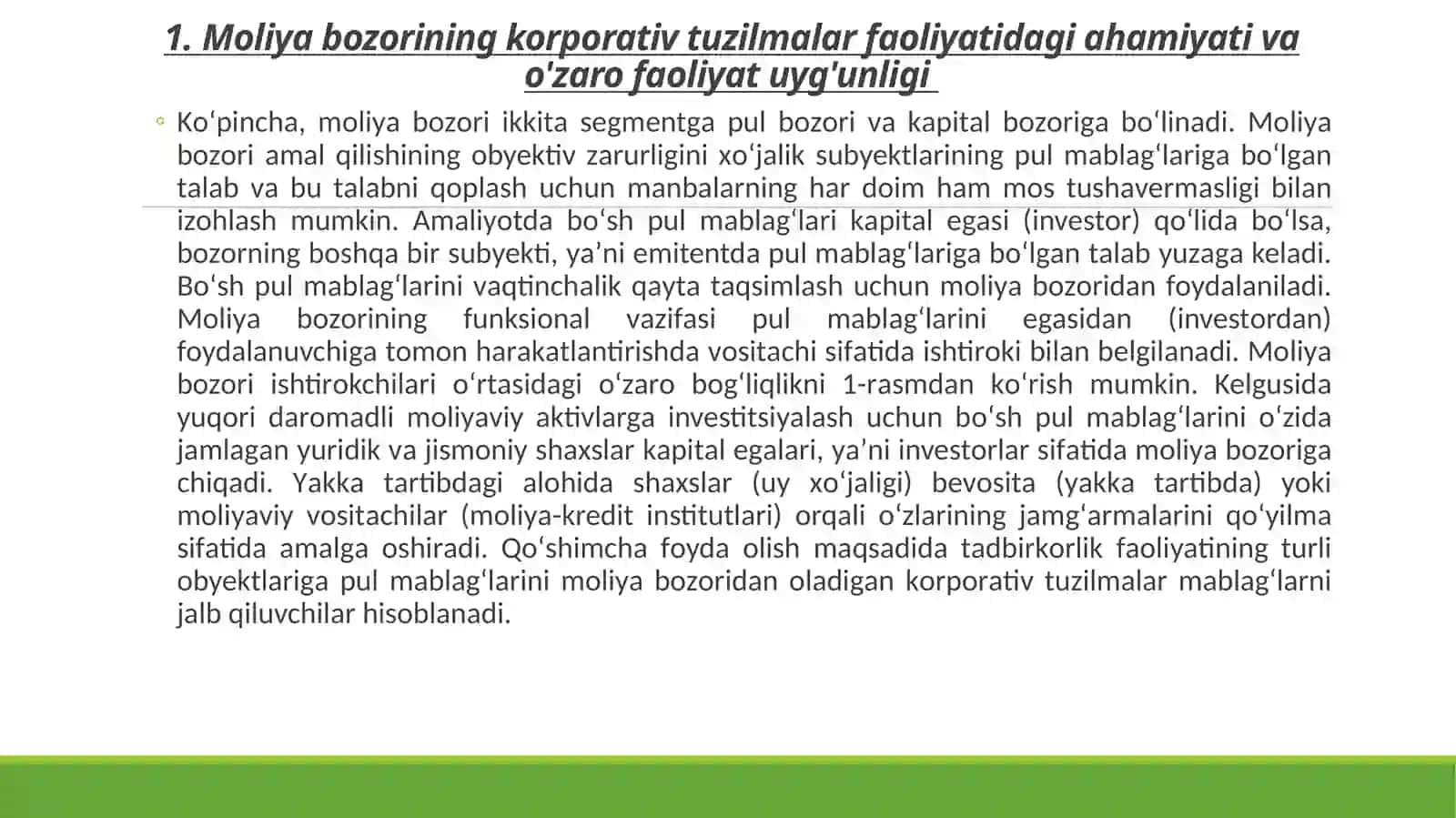 MOLIYA BOZORIDA KORPORATSIYA VA PUL MABLAGʻLARINING VAQT BOʻYICHA QIYMATI KONSEPSIYASI 3