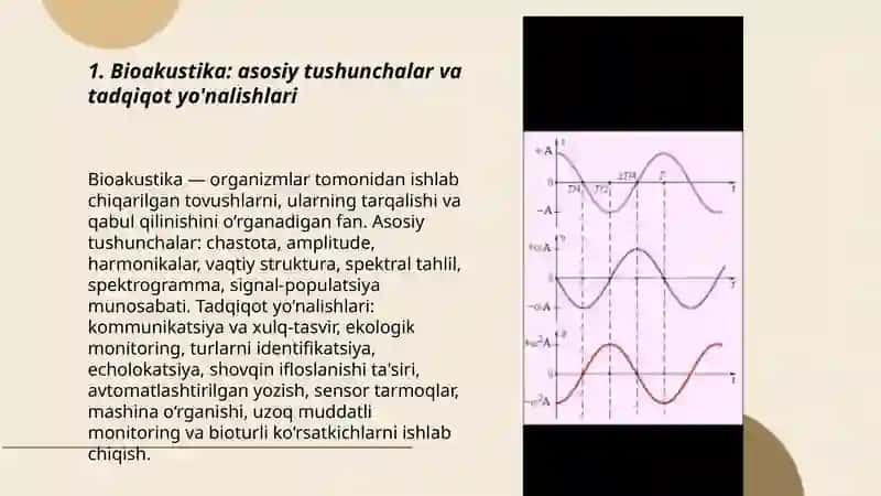 Bioakustika: asosiy tushunchalar va tadqiqot yo'nalishlari 3