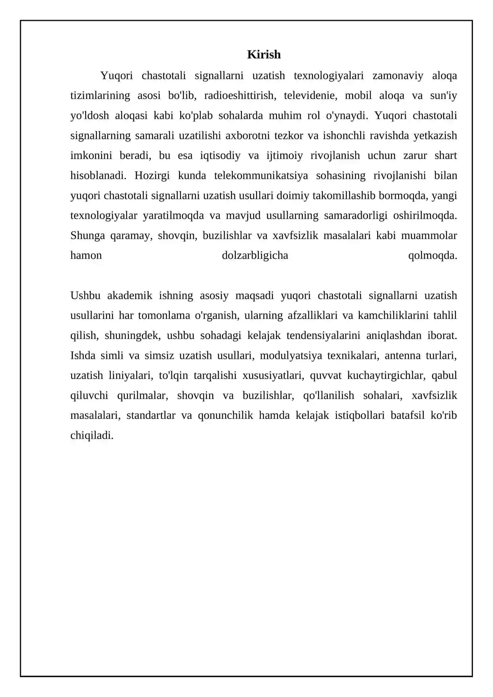 Yuqori chastotali signallarni uzatish usullari 3