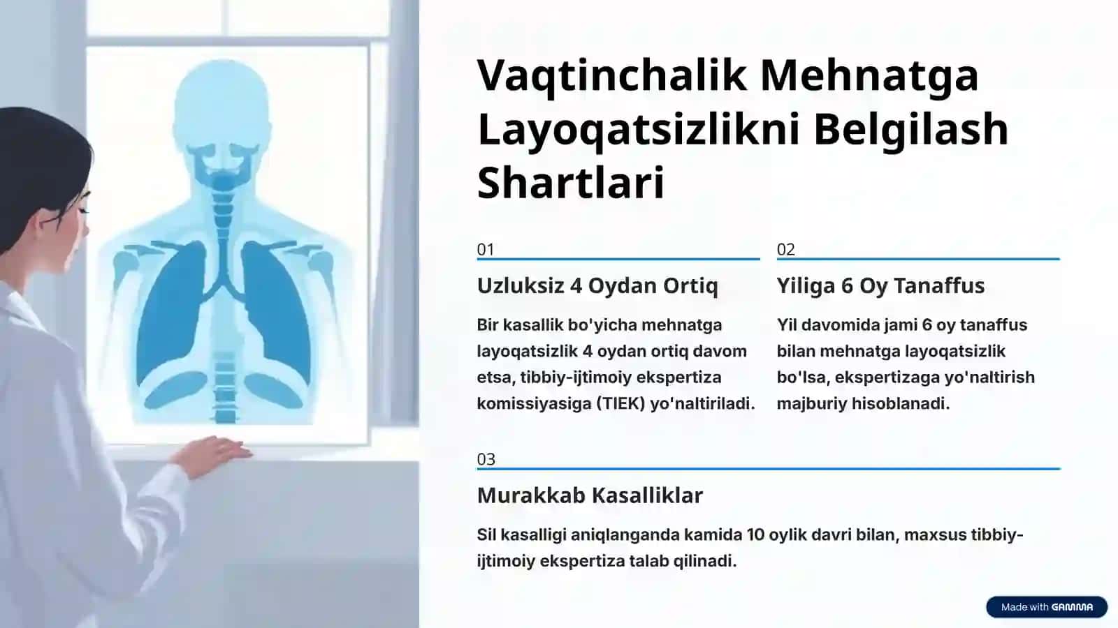 Vaqtinchalik va Turg'un Holatdagi Mehnatga Layoqatsizlikning Shifokorlik Ekspertizasini Tashkil Etish 3