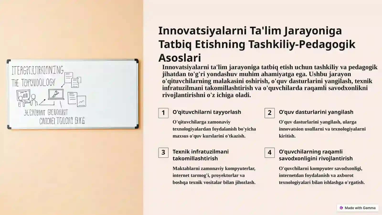 Innovatsiyalarni Ta'lim Jarayoniga Tatbiq Etishning Tashkiliy Pedagogik Asoslari 3