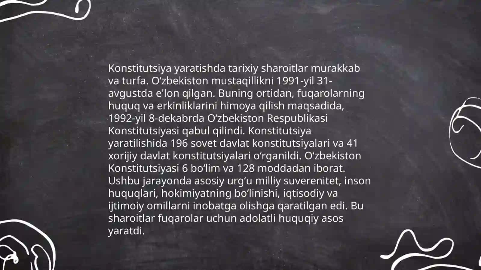 Oʻzbekiston Respublikasi Konstitutsiyasi yaratilish tarixi 3