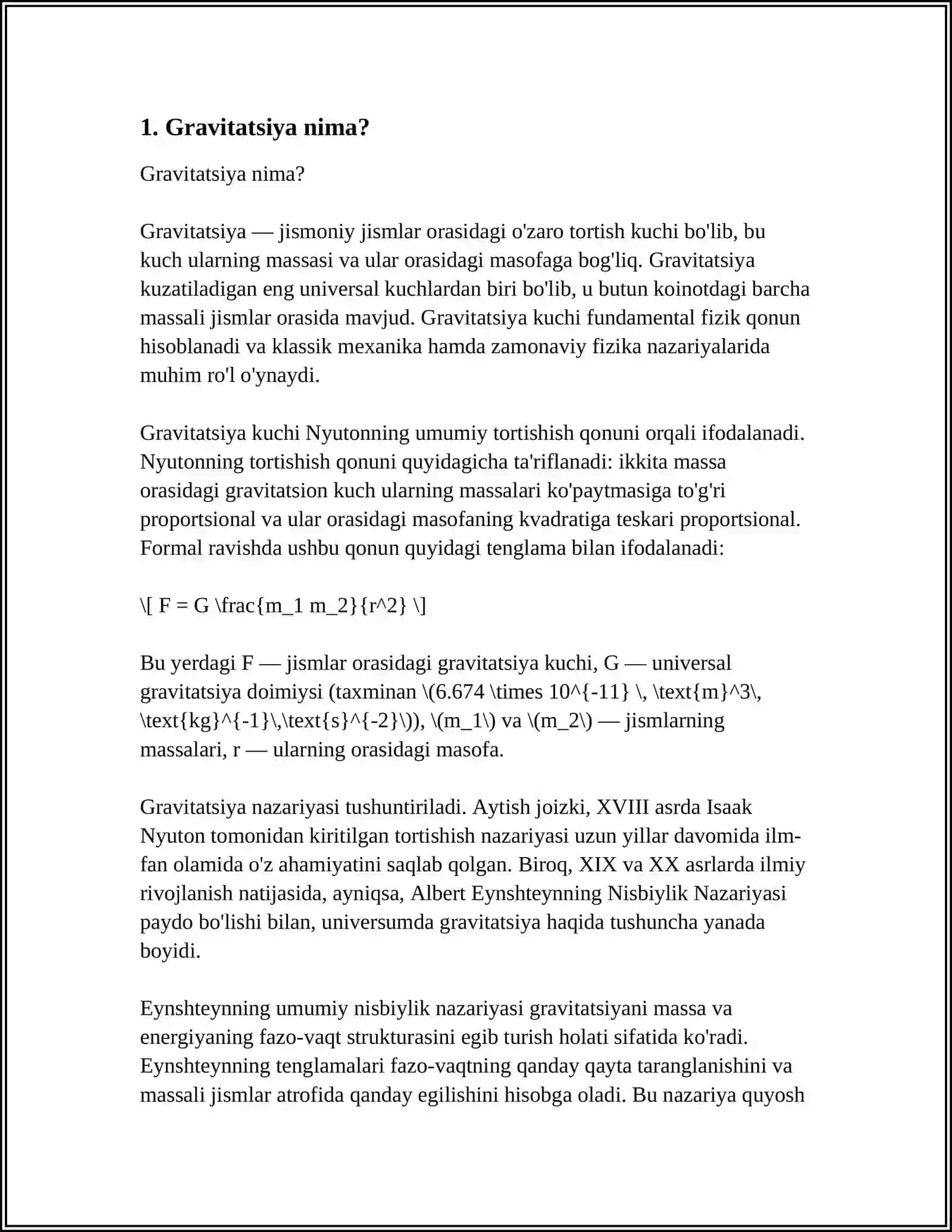 GRAVITATSIYA HAQIDA 3
