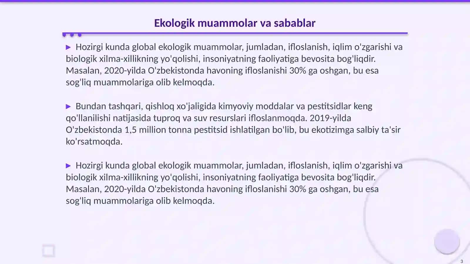Ekologiya va sivilizatsiya inqirozi 3