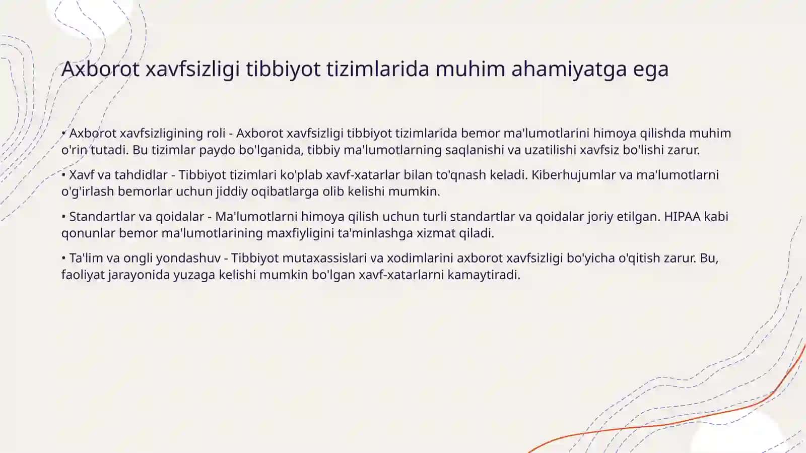 Tibbiyot tizimlarining axborot havfsizligini taminlash asoslari 3