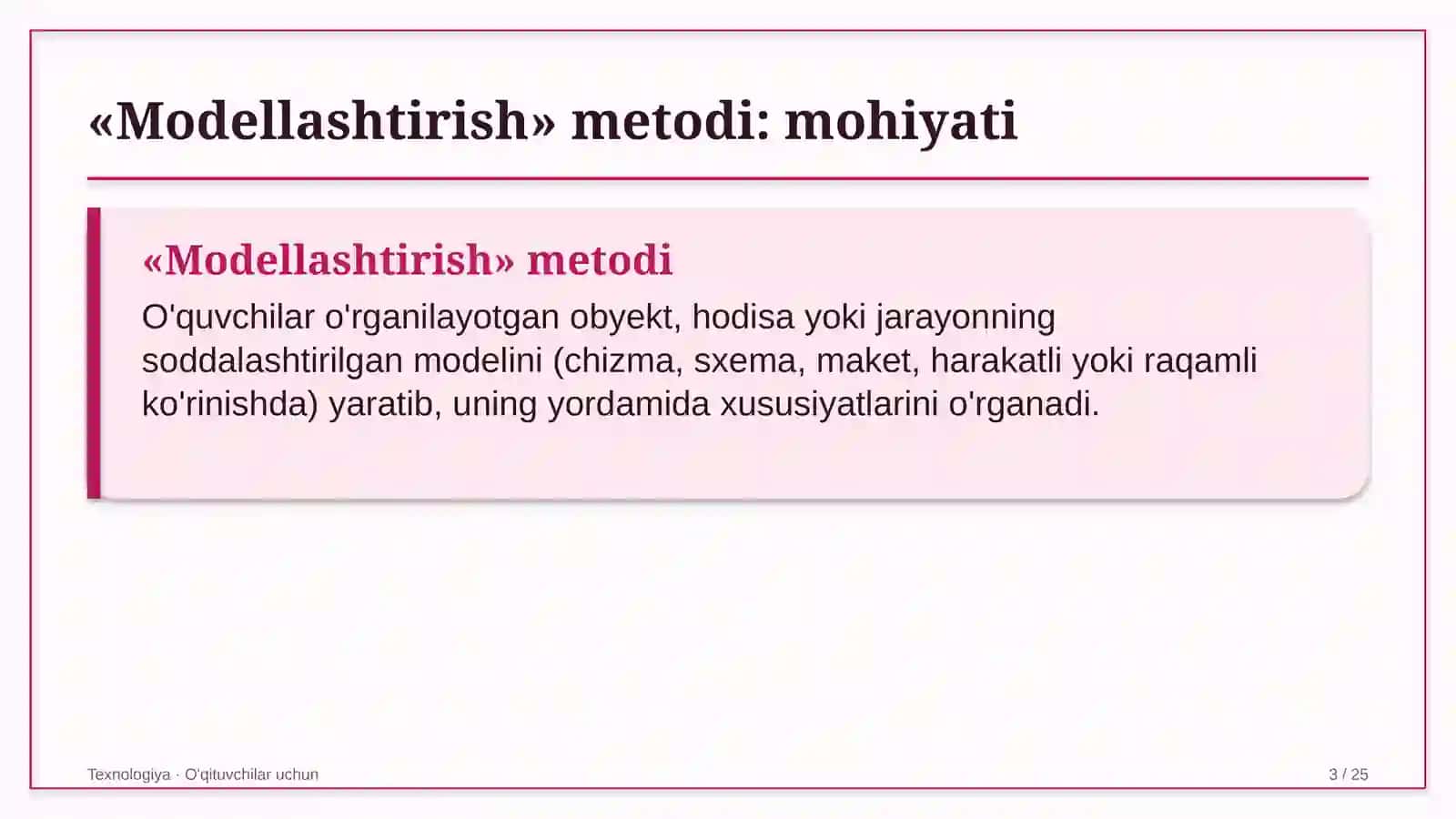 texnologiya darslarida modellashtirish metodidan foydalanish 7454 3