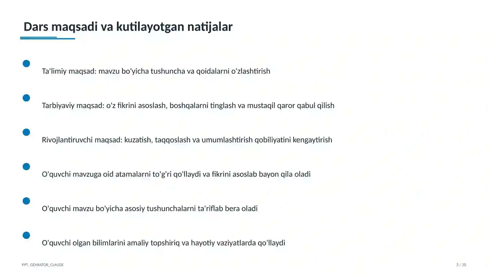 Tasviriy san'at va musiqa (1–7) — ochiq dars uchun 3