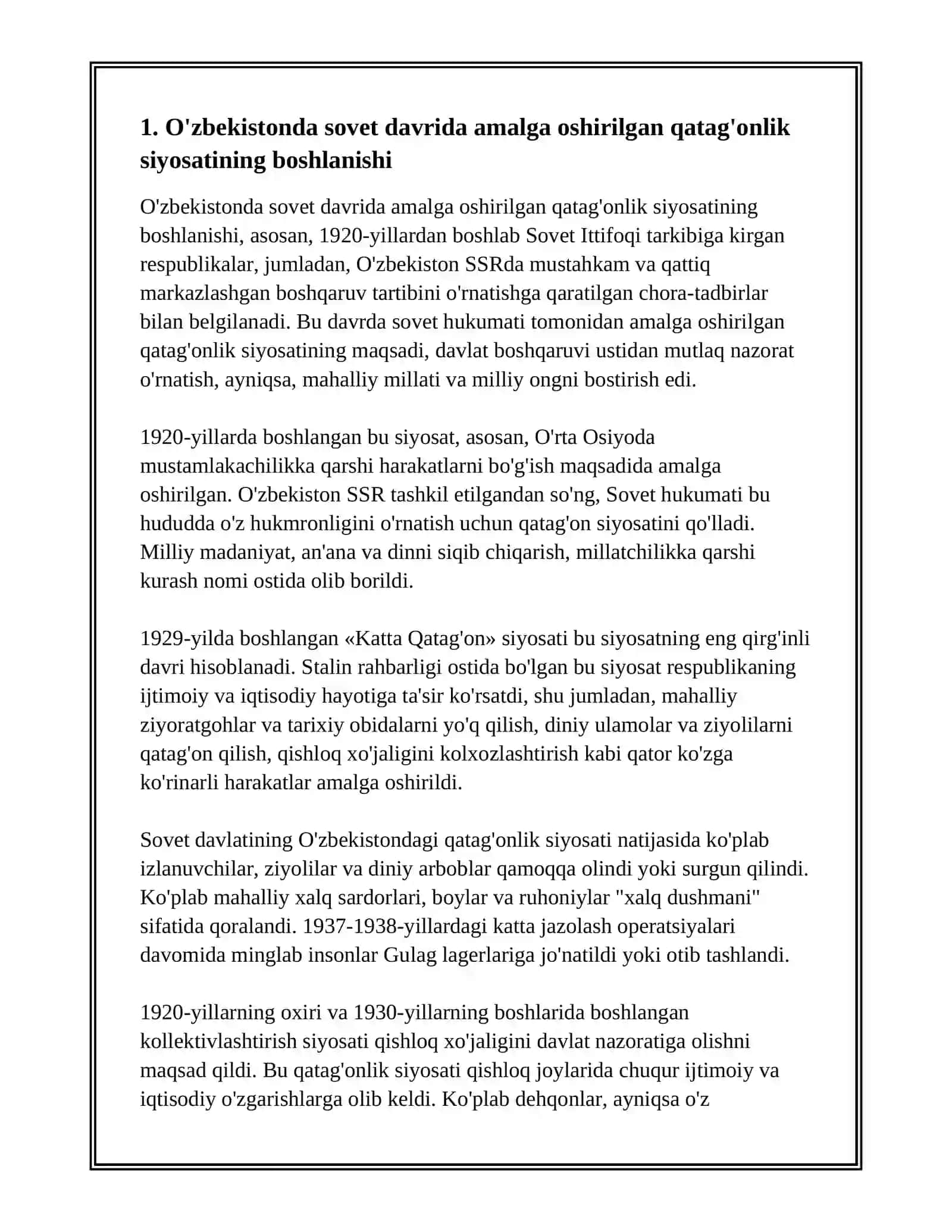 O’ZBEKISTONDA AMALGA OSHIRILGAN QATAG’ONLIK SIYOSATI 3