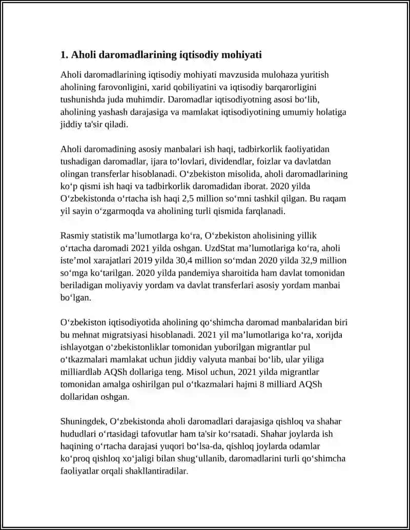 Aholi daromadlarining iqtisodiy mohiyati 3