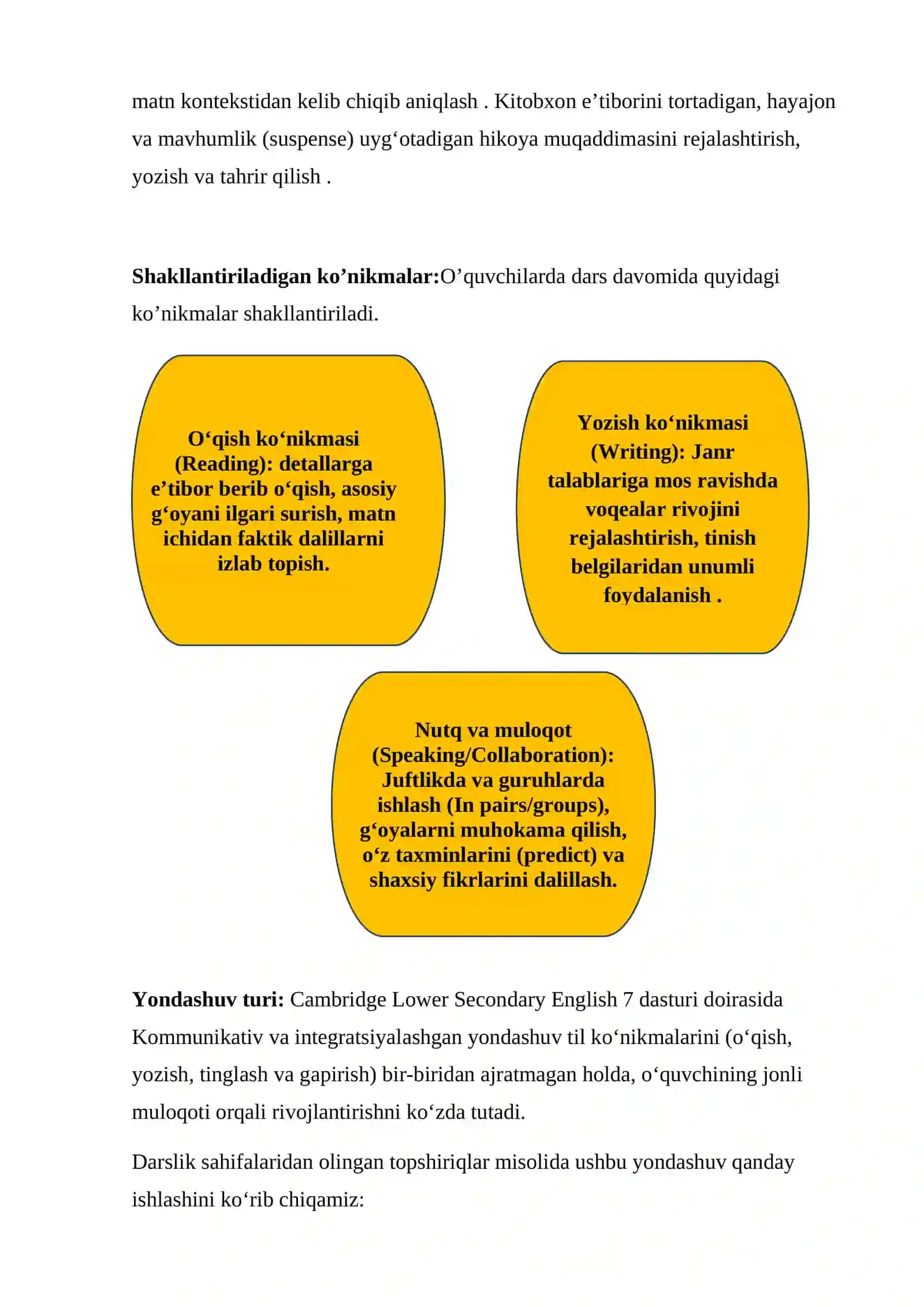 Ona tilini oʻqitish metodikasi fanidan 3