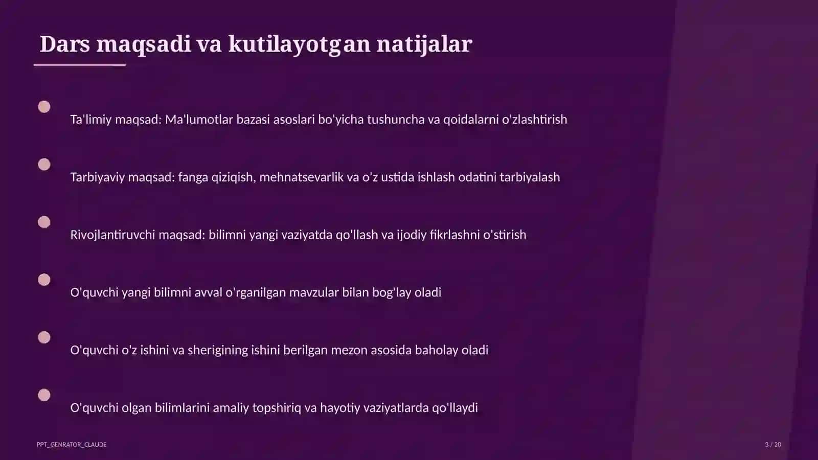 Ma'lumotlar bazasi asoslari (9-sinf) 3