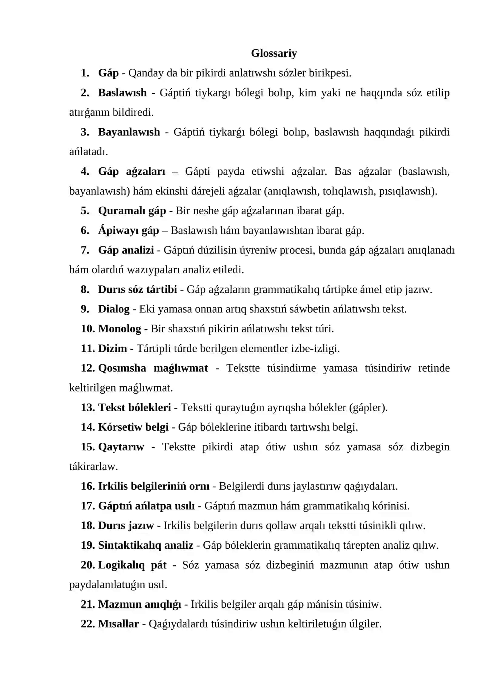 Baslawısh klasta gáp ústinde islewdegi izbe-izlik 3