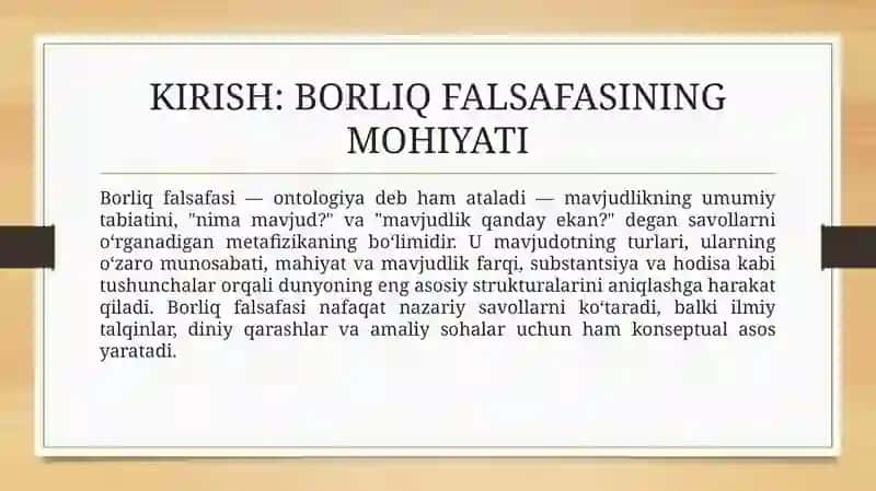 Borliq falsafasi 3