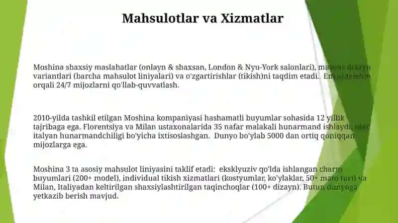 Moshina haqida 3