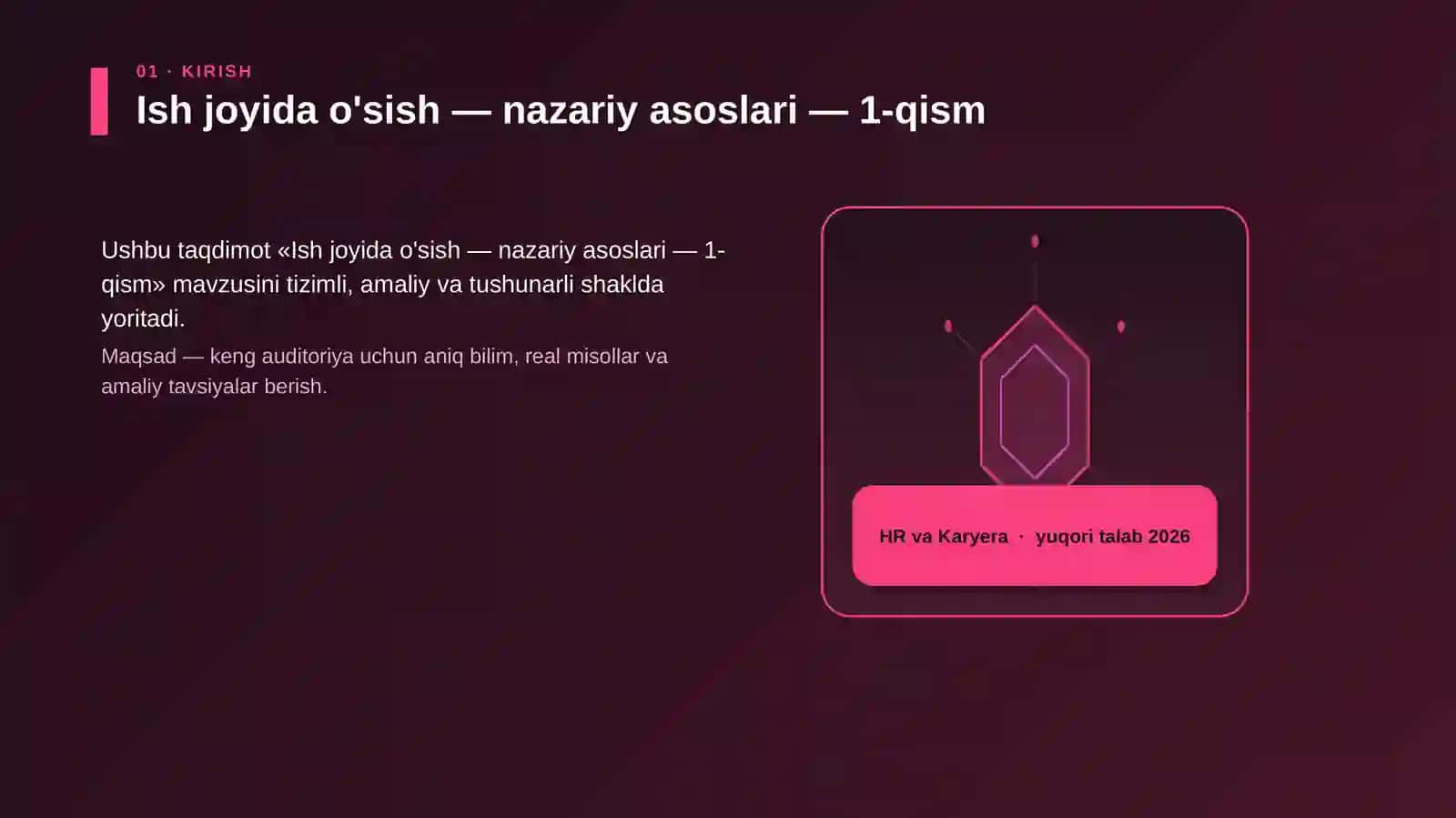 Ish joyida o'sish — nazariy asoslari — 1-qism 3