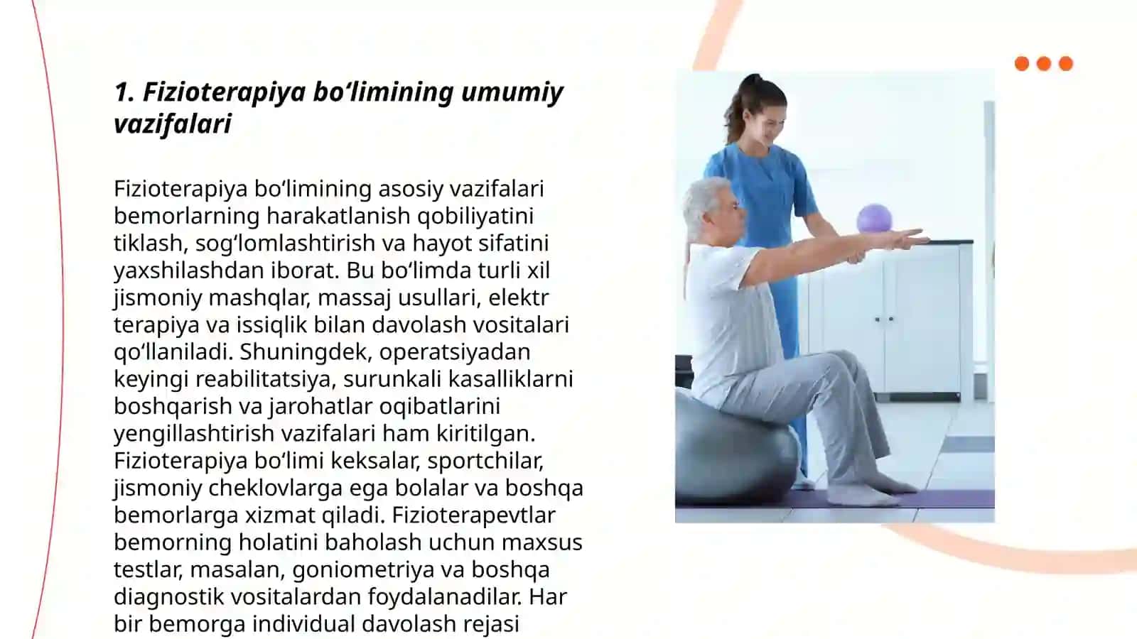 Fizioterapiya boʻlimining tuzilishi va ish tartibi 3
