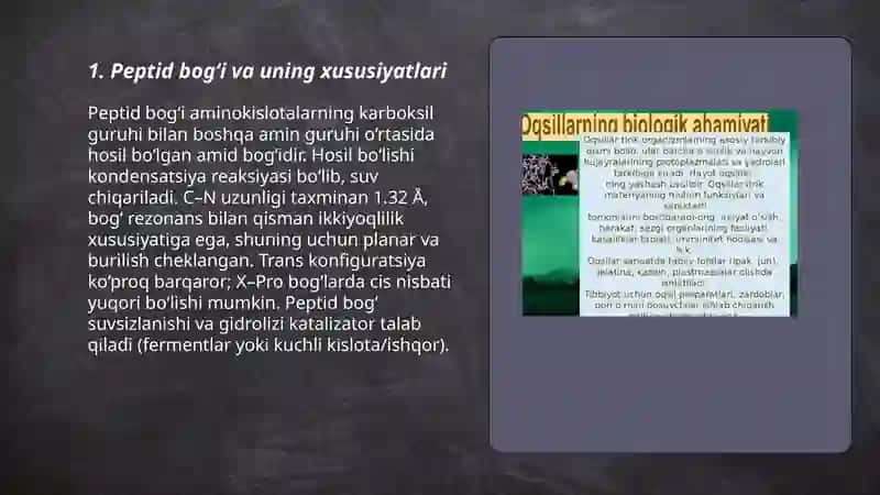 Peptid va oqsillar 3