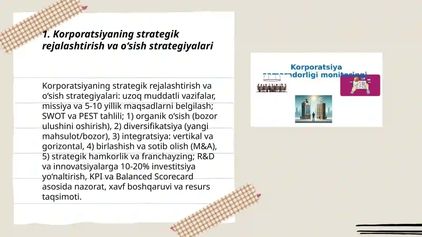 Korporatsiyaning o‘sishi va rivojlanishi 3