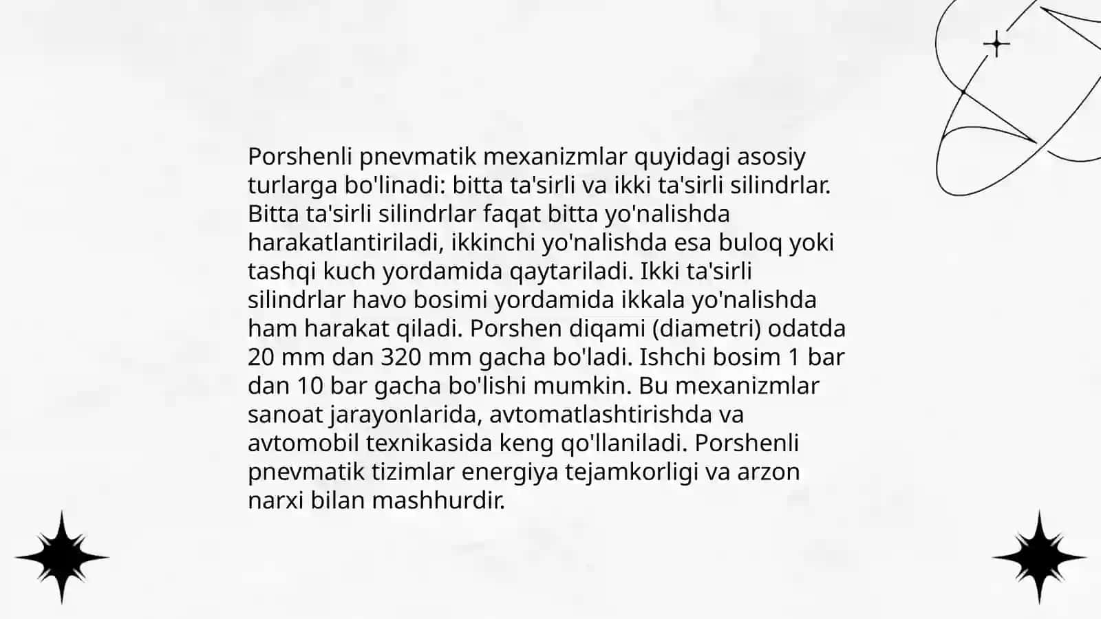 Avtomatlashtirishning porshenli pnevmatik ijro mexanizmlari 3